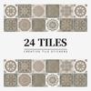 24 Pieces European Pattern Self-Adhesive Tile Sticker Waterproof And Oil-Proof Kitchen Bathroom Wall Decoration Matte Film Pvc Wall Sticker