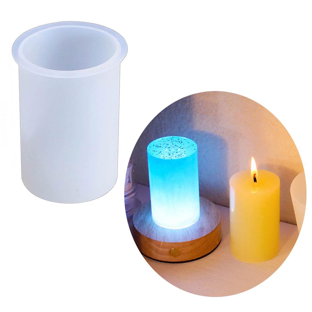 3D Cylinder Candle Mold for Making Candle Gypsum Ornaments Home Decorations DIY Craft, 3D Pillar Candle Silicone Mold
