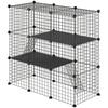 Small Animal Cage of 31 Panels Pet Playpen for Kittens Rabbits Chinchillas 105x45x105 cm Black