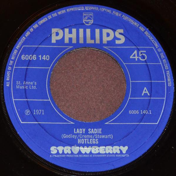 7-дюймовая пластинка HOTLEGS - Lady Sadie 6006140 Philips 1971 UK Рок Б/У
