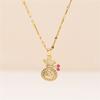 New Hollow Money Bag Titanium Steel Necklace with Diamond Inlay, Fashionable Trendy Women's Fortune Bag Clavicle Chain