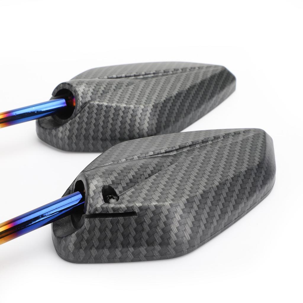 CARBON 10MM THREAD MOTORBIKE MIRRORS UNIVERSAL MOTORCYCLE BIKE SCOOTER PAIR CW 5.70" x 3.14"