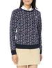 FootJoy Modern Classic Chevron Pattern Crew Neck Golf Size Sweater, Women's, Navy, XL, FJW-F23-M02