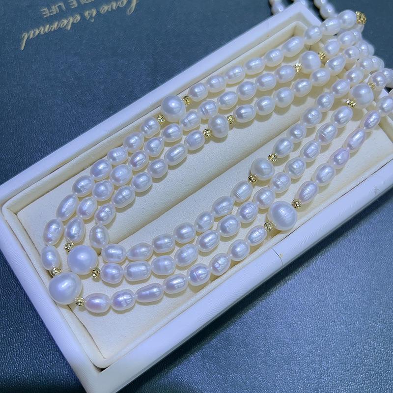 Элегантное многослойное жемчужное колье-чокер