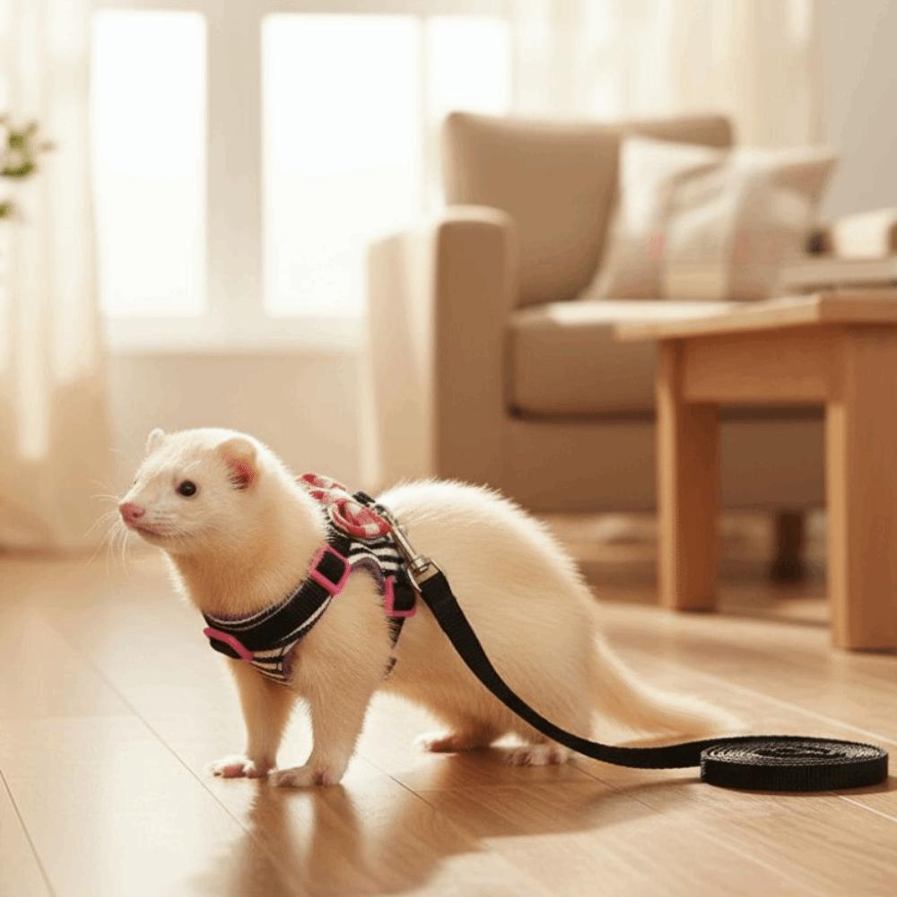 Adjustable Hamster Harness Escape-Proof Rabbit Vest Leash Pet Traction Rope for Small Animal