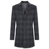 Baoxiniao Men's Cloud Gray Plaid Double-Faced Wool Coat