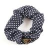 Excellent Hair Accessory Scrunchie Black Dot Black White Nylon 1IF015 Used
