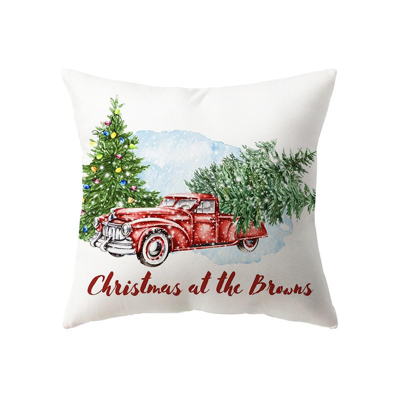 Christmas Theme Snowman Print Pattern Cushion Cover Home Living Room Sofa Decoration Square Pillow Pillow Cover