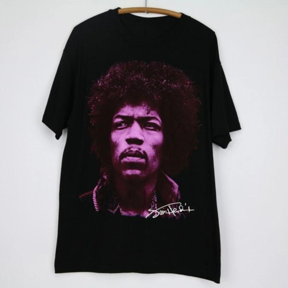 Vintage Y2k Rock T Shirts Jimi Hendrix Singer Print TShirt Black Classic Tops Casual Loose Streetwear Unisex All Seasons