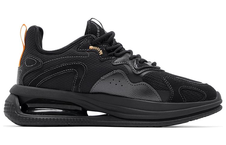 Men's Sneakers Anta Textile, Synthetic Leather Cushioning Slip Resistant Low top Casual Shoes Men's Black