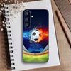 Чехол для телефона Огненный Футбольный Мяч Для Samsung Galaxy A73,A21s,A22,A31,A52,A53,A71,A41 Мягкий Черный Корпус