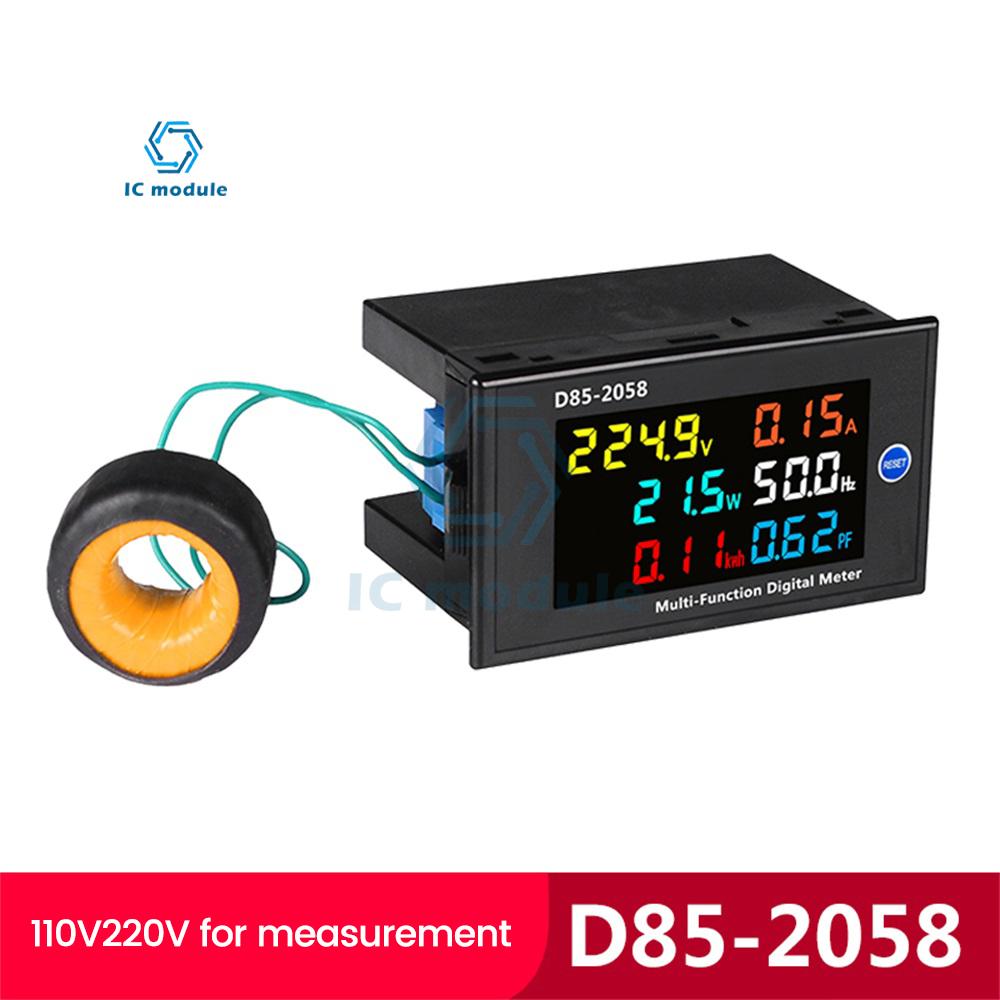 AC110 220V 380V 450V D85-2058 Digital Voltmeter Ammeter Single Phase Household Energy Meter Power Meter AC Power Monitor