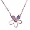 Exquisite White Fritillary Small Flower Necklace Russian 585 Purple Gold Shell Inlaid Zircon-Plated Rose Gold Necklace