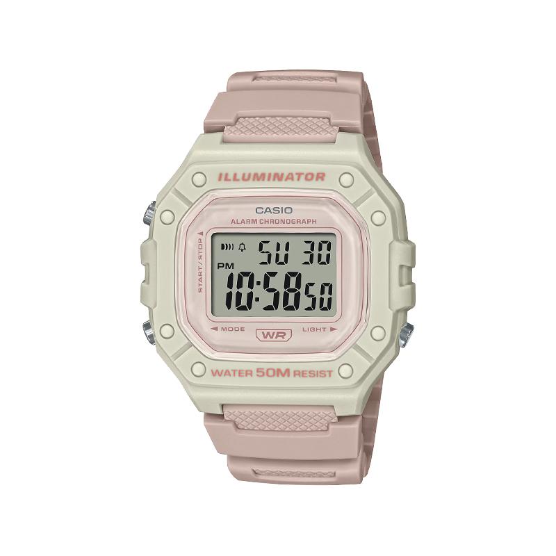 Casio Индивидуальные часы модифицированная серия W-218HC серия цветной экран модные Кварцевые смоляной ремешок тот же стиль для мужчин и wo W-218HC-4A2VDF