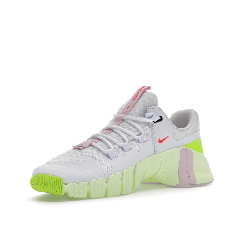 Nike Free Metcon 5 Белые женские кроссовки Barely Volt Розово-пенные Ярко-Малиновые DV3950-104