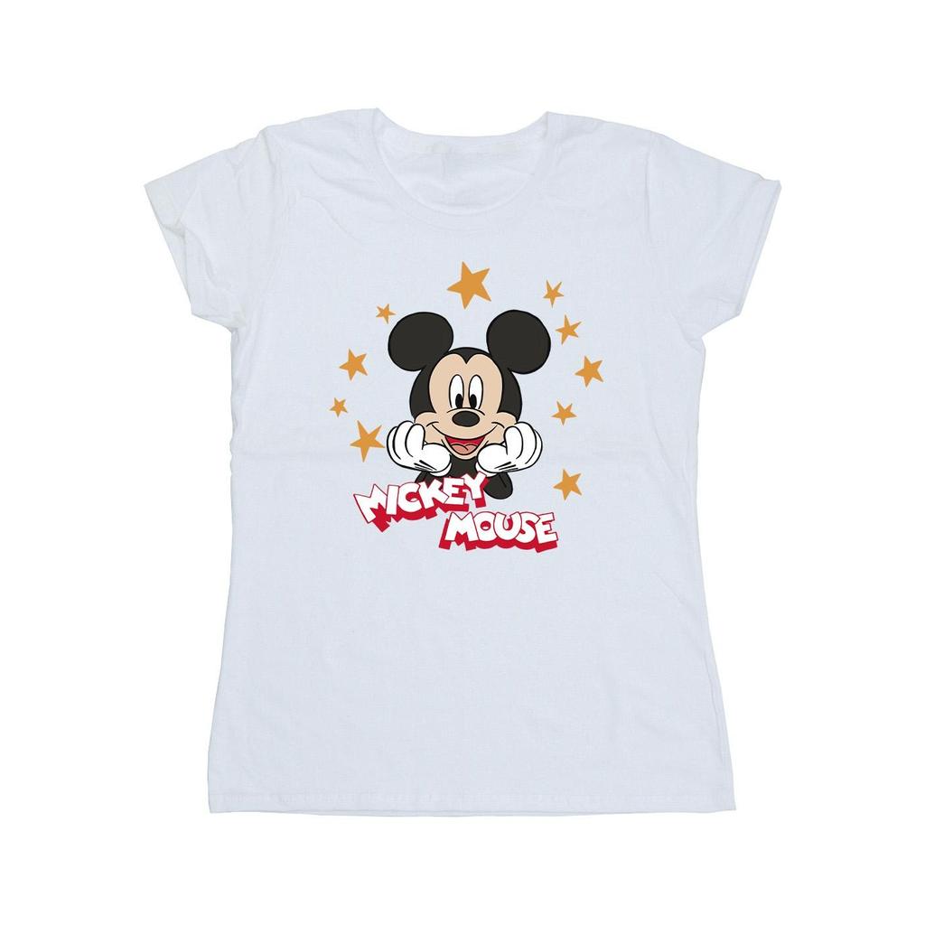 Disney Womens/Ladies Mickey Mouse Stars Cotton T-Shirt