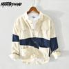 Streetwear Cargo Shirt Male Loose Casual Long Sleeve Shirt Pure Cotton Pockets Stitching Shirt Youth New Fashion Men Tops
