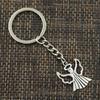 Fashion 30mm Key Ring Metal Key Chain Keychain Jewelry Antique   Plated Praying Angel 26x21mm Pendant