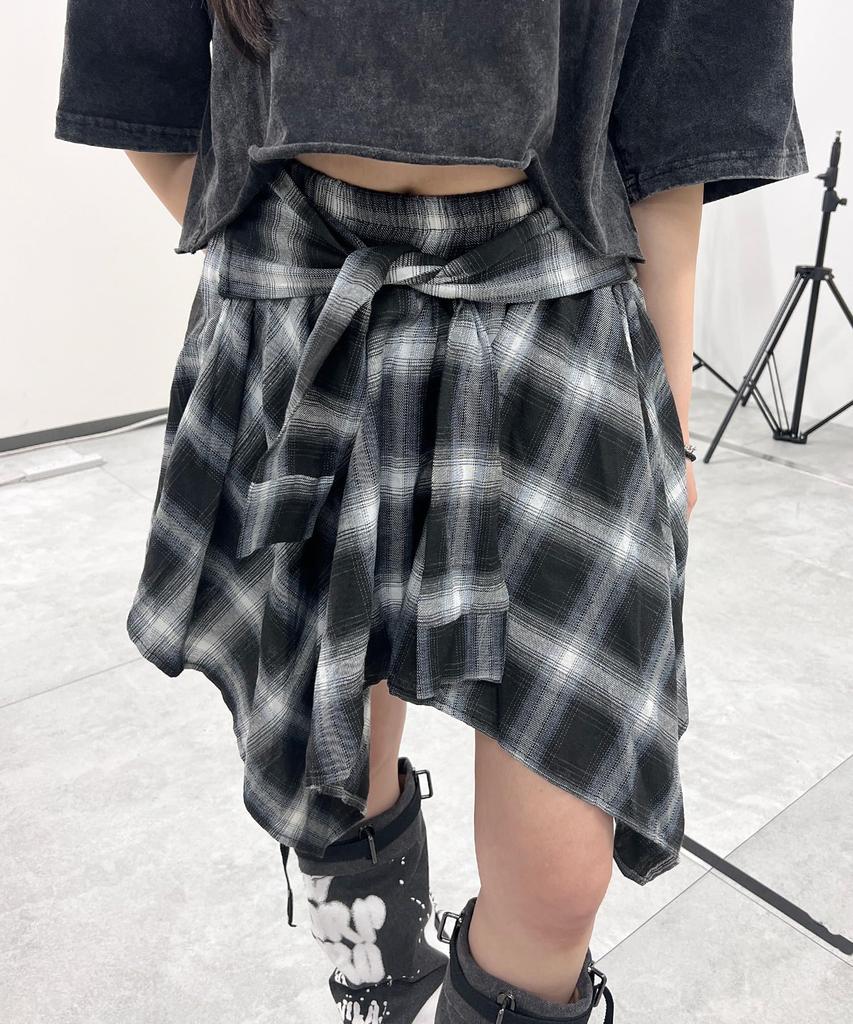 WEGO Figments Юбка с ложными рукавами и неровным подолом, размер F, черная, уличная одежда, женская, F,