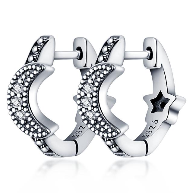 Гламурные двойные серьги-кольца из серебра 925 пробы для оригинальных гламурных ювелирных изделий своими руками