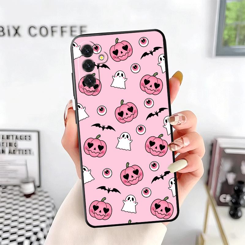 Pink Style Skull Witch Soft Phone Case for Samsung A17 A37 A57 A16 A26 A36 A56 A15 A25 A35 A55 A14 A24 A34 A54 A13 A23 A33 A53 A