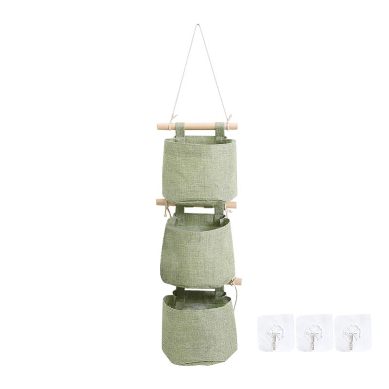Sundries Home Decor Pockets Hanging Storage Bag Bathroom Wall Door Foldable Detachable Wardrobe Cotton Linen Closet Organizer