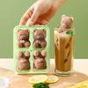 1PC Fashion Ice Cube Mold Ice Grid Four Grid Silicone Mould Cute Bear Kitchen Tool