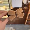 New Knitted Hairpin Female Milk Curry Sweet Casual All-match Bow Hairpin Hair Pans Hair Ball Hair Accessories