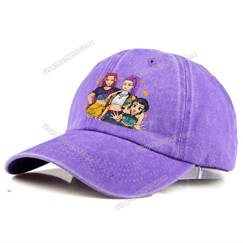 Perfect KPop Demon Hunters Retro Washed Baseball Caps for Women Girl Snapback Sunhats Outdoor Travel Sunshade Peak Cap Hip Hop Dad Hat