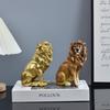 Retro Animal Ornament Luxury Miniatures Figurine Sculpture Desktop Decoration Lion Statue  Bedroom
