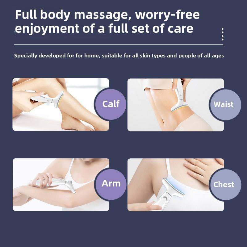 Подтяжка и укрепление шеи, аппарат для красоты, ледяной компресс, электрический аппарат для красоты шеи, 6 режимов, 4 передачи, ледяной компресс с базовым массажным инструментом для дома