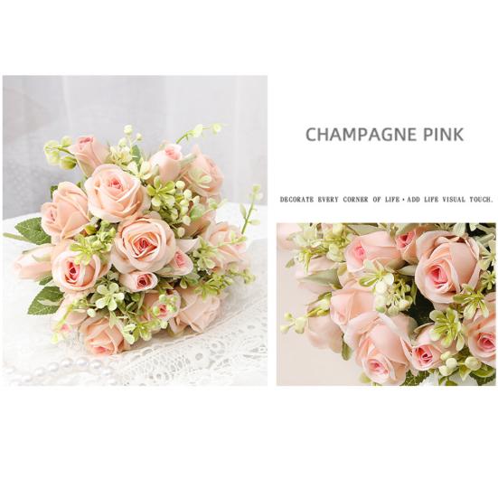 Искусственный цветок розы со стеблем Реалистичный домашний офисный стол Центральная часть свадебного букета из искусственных цветов Поддельная цветочная композиция Украшение для фотосессии