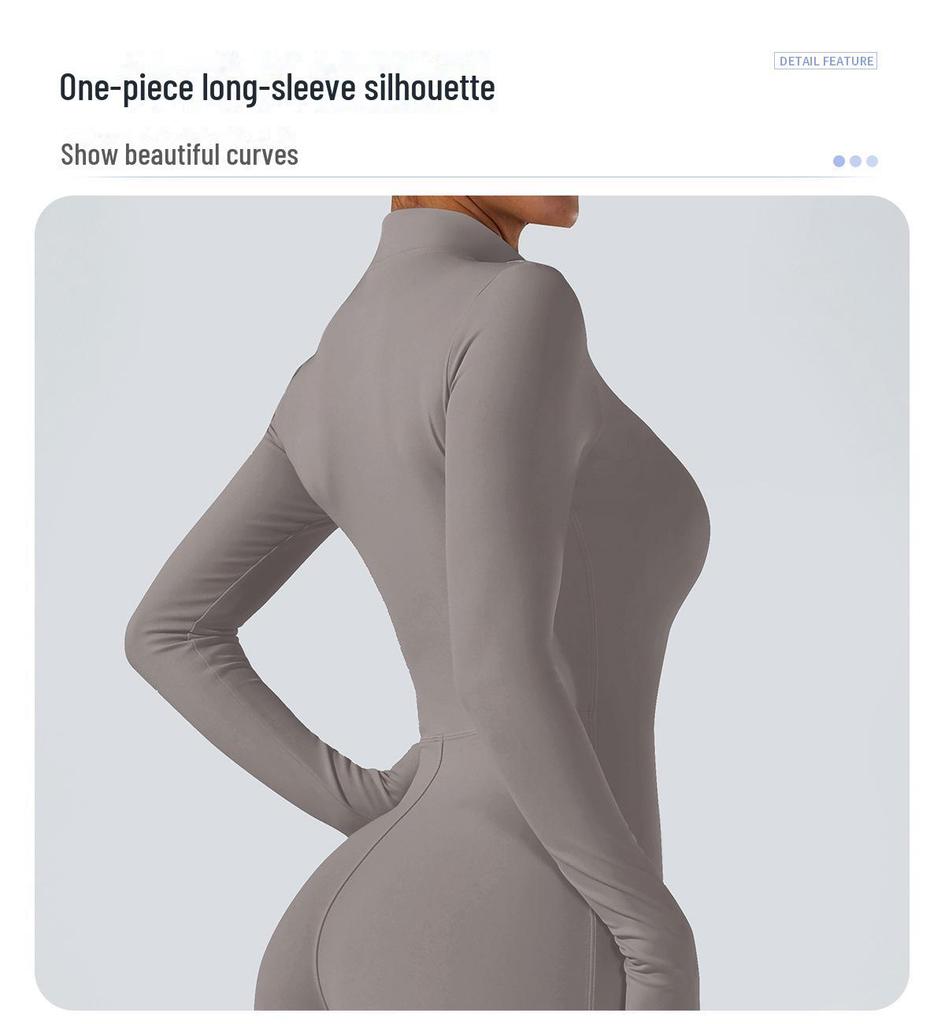 Женский комбинезон для йоги высокой интенсивности с длинными рукавами для бега