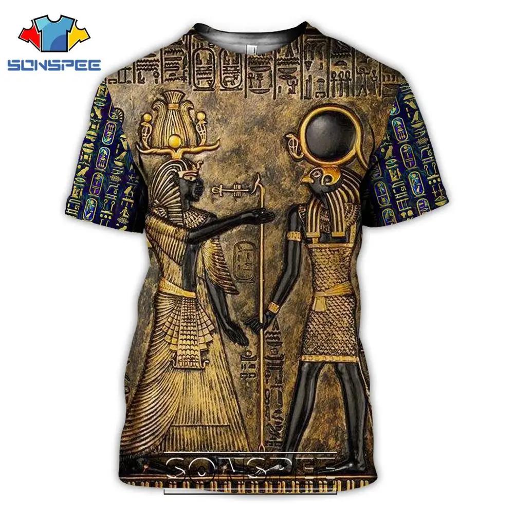 Summer 2025 Men's T-shirt Casual 3D Printing Ancient Egypt Horus Eye Egyptian Symbol T-shirt Men's and Women's Short Sleeve Plus