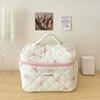 Bow Print Women Makeup Bag Large Capacity Portable Cosmetic Case For Travel Toiletries Cosmetics Storage Bag