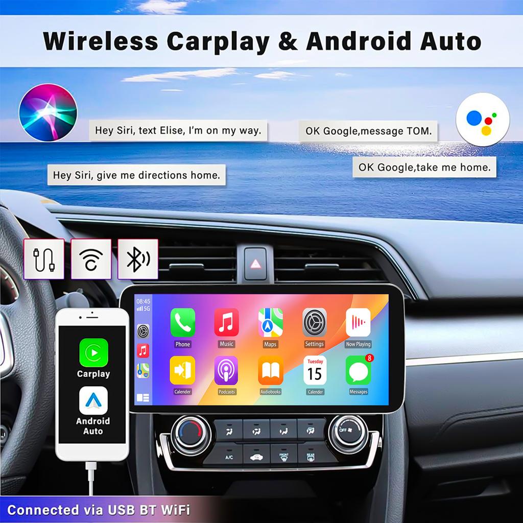 12,3-дюймовый сенсорный экран беспроводной Carplay для Ford Fiesta 2009-2014 GPS-навигация Bluetooth 4G
