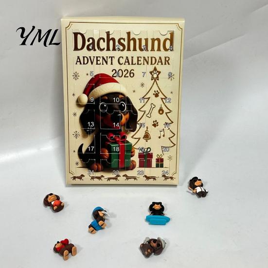 Christmas Advent Calendar 2026 Owl/Dog Calendar, 24 Days Countdown with Mini Animal Figurine Box Ornaments, PVC Collectible Figures for Holiday
