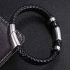Модный браслет с подвесками из плетеной веревки, черный кожаный браслет для мужчин, ювелирные изделия, аксессуары