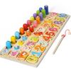 Children's Magnetic Fishing & Building Block Puzzle: Six-in-One Fruit Logarithmic Board & Assembly Set.