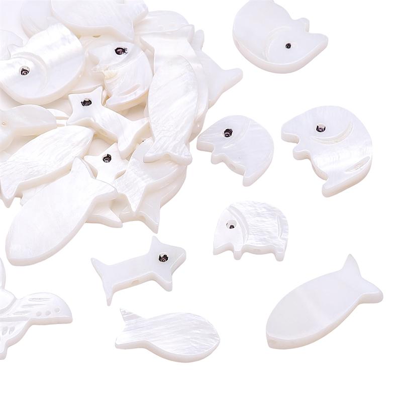 Натуральная ракушка подкова, шарм в виде рыбы-слона, бабочки для изготовления ожерелья, браслета, серег и другой бижутерии своими руками