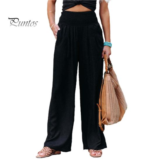 Женские летние однотонные брюки с карманами, свободные прямые брюки, уличная одежда