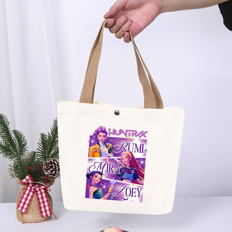 K-Pop Anime Cartoon Printed Student Large Capacity Portable Shoulder Bag Casual Canvas Bag