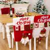 Cartoon Christmas Seat Cover Santa Claus Snowman Chair Protector Chair Back Covers Scene Layout