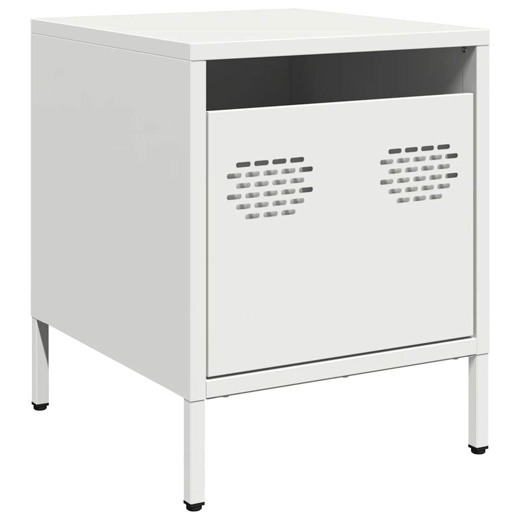 Vidaxl Szafki Nocne, 2 Szt., Białe, 35X39X43,5 Cm, Stal