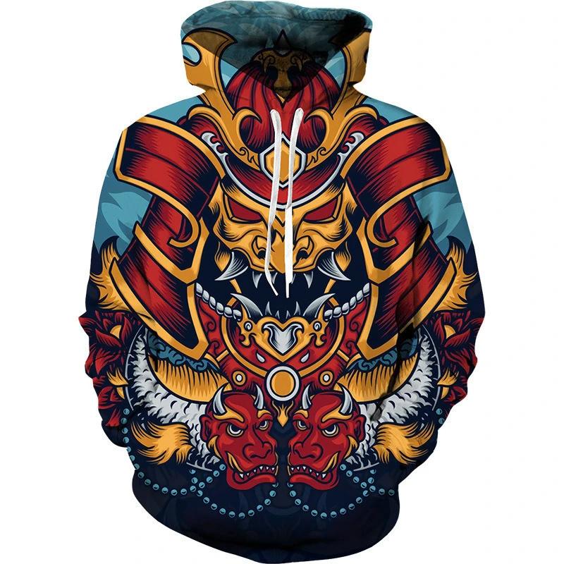 New Hot Anime 3d Hoodies Japanese Samurai Sweatshirt Men And Women Fashion Black Pullover Autumn And Spring Men's Clothing