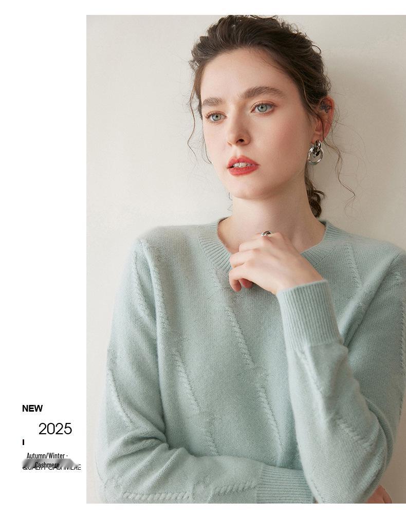 Women's Cashmere Round Neck Sweater: Autumn & Winter Knit Base Layer, Loose Versatile Design