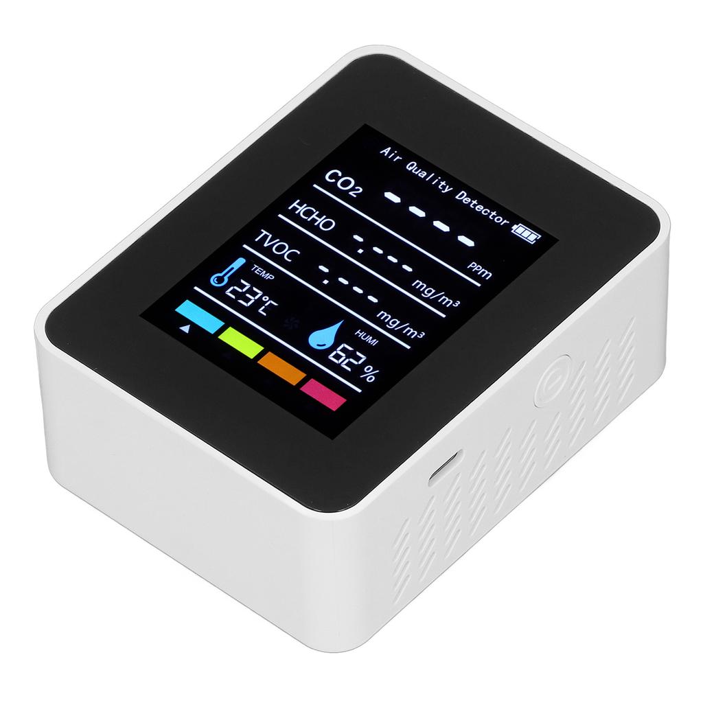 Air Quality Monitor White Semiconductor High Resolution Adjustable Brightness CO2 Detection Sensor