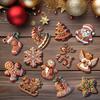 Gingerbread Pendant Wooden Christmas Ornament Santa Claus Gingerbread Men Hanging Decor for Christmas Tree Mantel