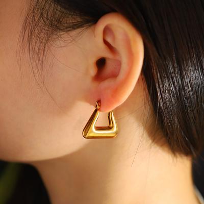 Серьги-гвоздики Wind Fashion Personality из титановой стали с геометрическим узором, серьги-гвоздики Niche Premium из нержавеющей стали с треугольным узором