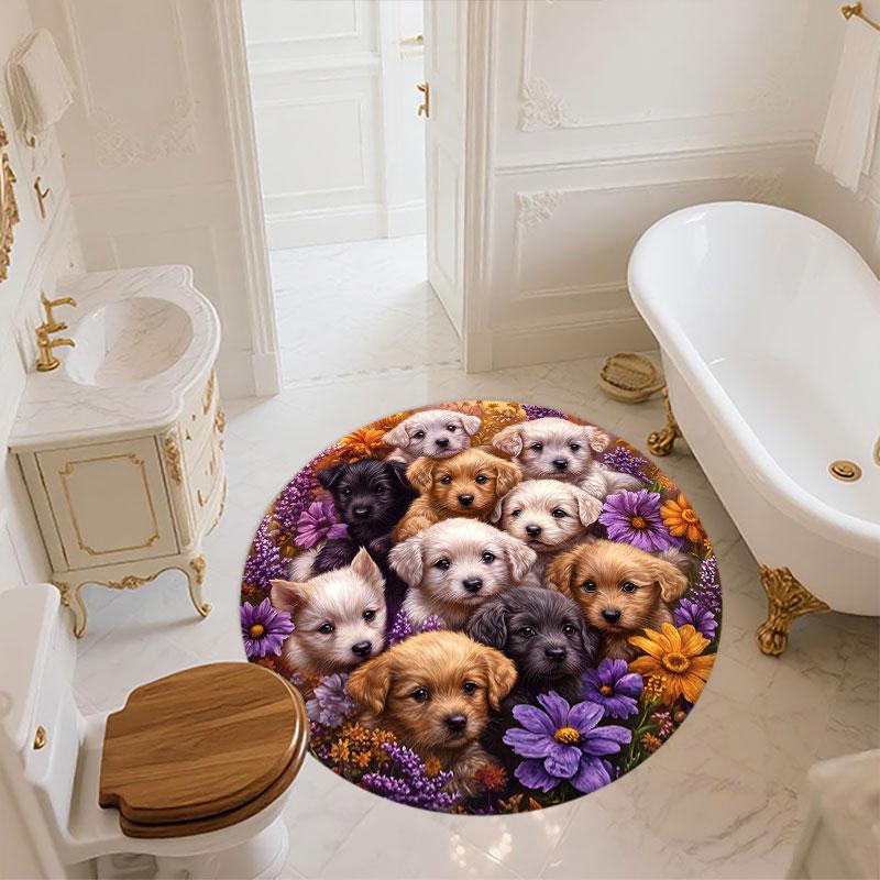 Cute Animals pattern round rug,Carpet Rug for Living Room Bedroom Playroom ,Non-slip Floor Mat,Holiday Gifts and Birthday Gifts.